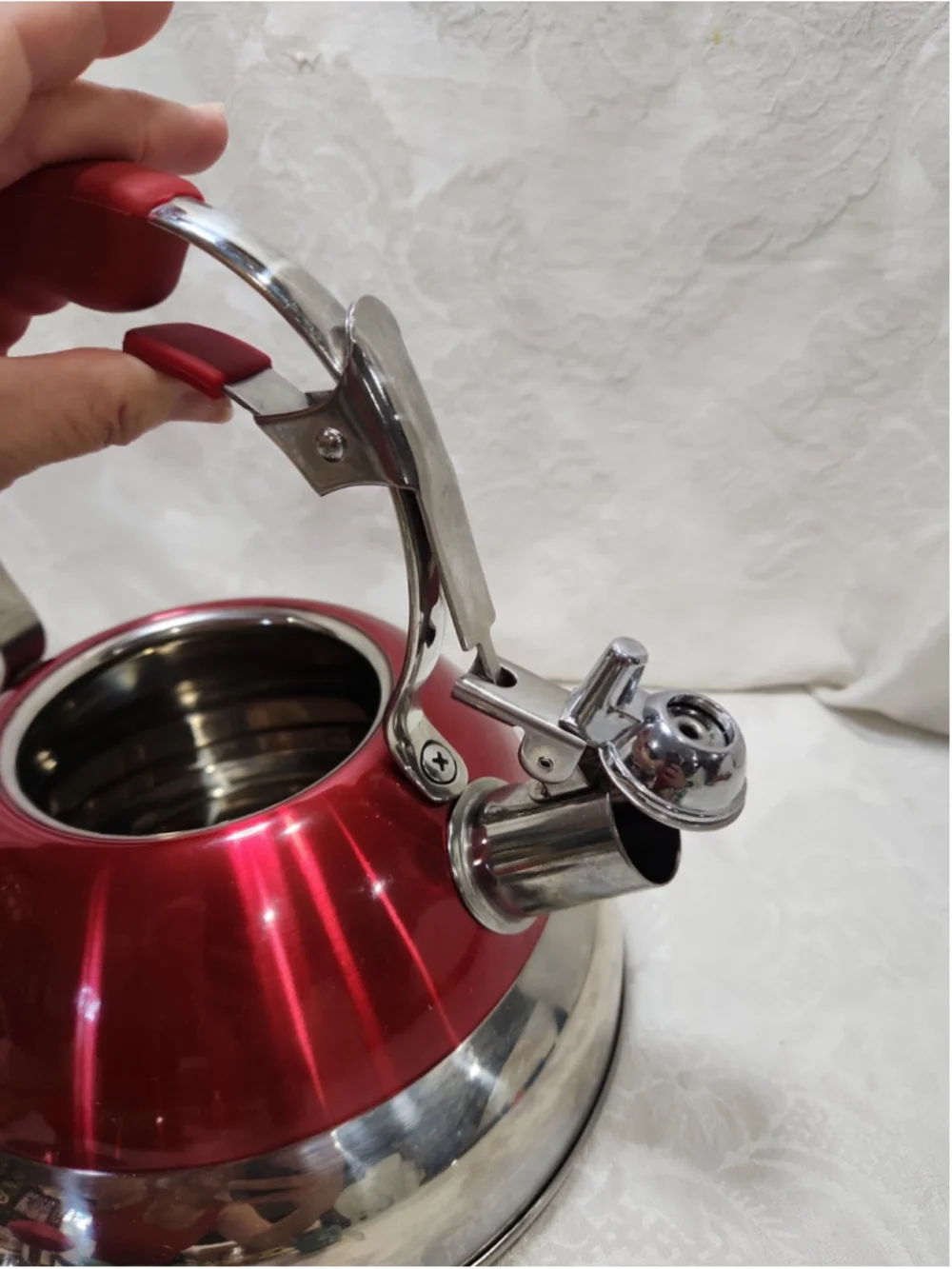 Vintage Whistling Tea Pot #T304 Stainless Steel 2.7qt,works On All Cooktops